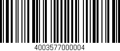 Código de barras (EAN, GTIN, SKU, ISBN): '4003577000004'