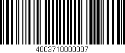 Código de barras (EAN, GTIN, SKU, ISBN): '4003710000007'