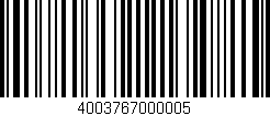 Código de barras (EAN, GTIN, SKU, ISBN): '4003767000005'