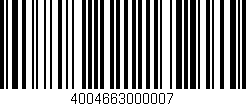 Código de barras (EAN, GTIN, SKU, ISBN): '4004663000007'
