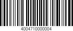 Código de barras (EAN, GTIN, SKU, ISBN): '4004710000004'