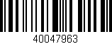 Código de barras (EAN, GTIN, SKU, ISBN): '40047963'