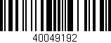 Código de barras (EAN, GTIN, SKU, ISBN): '40049192'