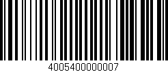 Código de barras (EAN, GTIN, SKU, ISBN): '4005400000007'