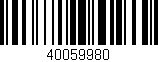 Código de barras (EAN, GTIN, SKU, ISBN): '40059980'