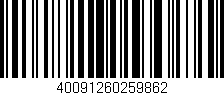 Código de barras (EAN, GTIN, SKU, ISBN): '40091260259862'
