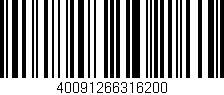 Código de barras (EAN, GTIN, SKU, ISBN): '40091266316200'