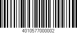 Código de barras (EAN, GTIN, SKU, ISBN): '4010577000002'