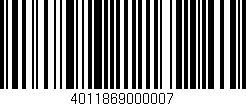 Código de barras (EAN, GTIN, SKU, ISBN): '4011869000007'