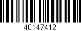 Código de barras (EAN, GTIN, SKU, ISBN): '40147412'