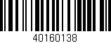 Código de barras (EAN, GTIN, SKU, ISBN): '40160138'
