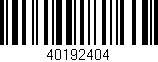 Código de barras (EAN, GTIN, SKU, ISBN): '40192404'