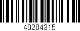 Código de barras (EAN, GTIN, SKU, ISBN): '40204315'