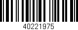 Código de barras (EAN, GTIN, SKU, ISBN): '40221975'