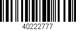Código de barras (EAN, GTIN, SKU, ISBN): '40222777'