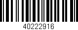 Código de barras (EAN, GTIN, SKU, ISBN): '40222916'