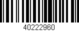 Código de barras (EAN, GTIN, SKU, ISBN): '40222960'