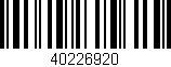 Código de barras (EAN, GTIN, SKU, ISBN): '40226920'