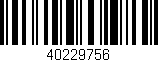 Código de barras (EAN, GTIN, SKU, ISBN): '40229756'