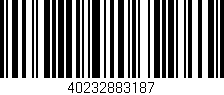 Código de barras (EAN, GTIN, SKU, ISBN): '40232883187'