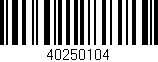 Código de barras (EAN, GTIN, SKU, ISBN): '40250104'