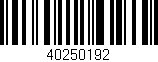 Código de barras (EAN, GTIN, SKU, ISBN): '40250192'