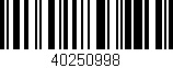 Código de barras (EAN, GTIN, SKU, ISBN): '40250998'