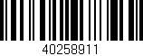 Código de barras (EAN, GTIN, SKU, ISBN): '40258911'