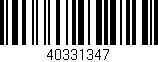Código de barras (EAN, GTIN, SKU, ISBN): '40331347'
