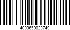 Código de barras (EAN, GTIN, SKU, ISBN): '4033653020749'