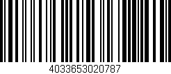 Código de barras (EAN, GTIN, SKU, ISBN): '4033653020787'