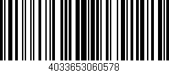 Código de barras (EAN, GTIN, SKU, ISBN): '4033653060578'