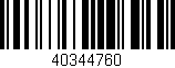 Código de barras (EAN, GTIN, SKU, ISBN): '40344760'
