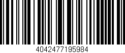Código de barras (EAN, GTIN, SKU, ISBN): '4042477195984'