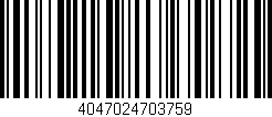 Código de barras (EAN, GTIN, SKU, ISBN): '4047024703759'