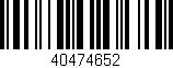 Código de barras (EAN, GTIN, SKU, ISBN): '40474652'