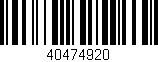 Código de barras (EAN, GTIN, SKU, ISBN): '40474920'