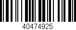 Código de barras (EAN, GTIN, SKU, ISBN): '40474925'