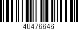 Código de barras (EAN, GTIN, SKU, ISBN): '40476646'