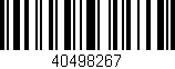 Código de barras (EAN, GTIN, SKU, ISBN): '40498267'