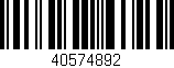 Código de barras (EAN, GTIN, SKU, ISBN): '40574892'