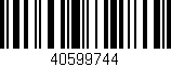 Código de barras (EAN, GTIN, SKU, ISBN): '40599744'