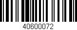 Código de barras (EAN, GTIN, SKU, ISBN): '40600072'