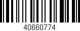 Código de barras (EAN, GTIN, SKU, ISBN): '40660774'