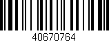 Código de barras (EAN, GTIN, SKU, ISBN): '40670764'