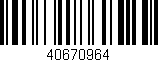 Código de barras (EAN, GTIN, SKU, ISBN): '40670964'
