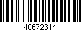 Código de barras (EAN, GTIN, SKU, ISBN): '40672614'