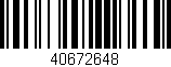 Código de barras (EAN, GTIN, SKU, ISBN): '40672648'