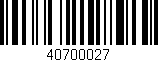 Código de barras (EAN, GTIN, SKU, ISBN): '40700027'