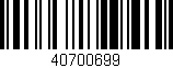 Código de barras (EAN, GTIN, SKU, ISBN): '40700699'
